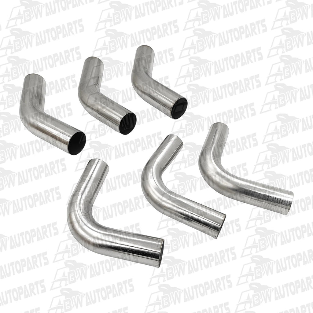 Kit of 6, 2"Inch Mandrel Bends Exhaust Pipe Mild Steel 3 X 45 & 3 X 90 Deg