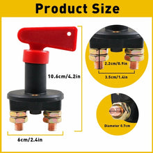 Load image into Gallery viewer, 2x Disconnect 12V Battery Isolator Power Switch Cut Off Kill Key Car Marine Boat