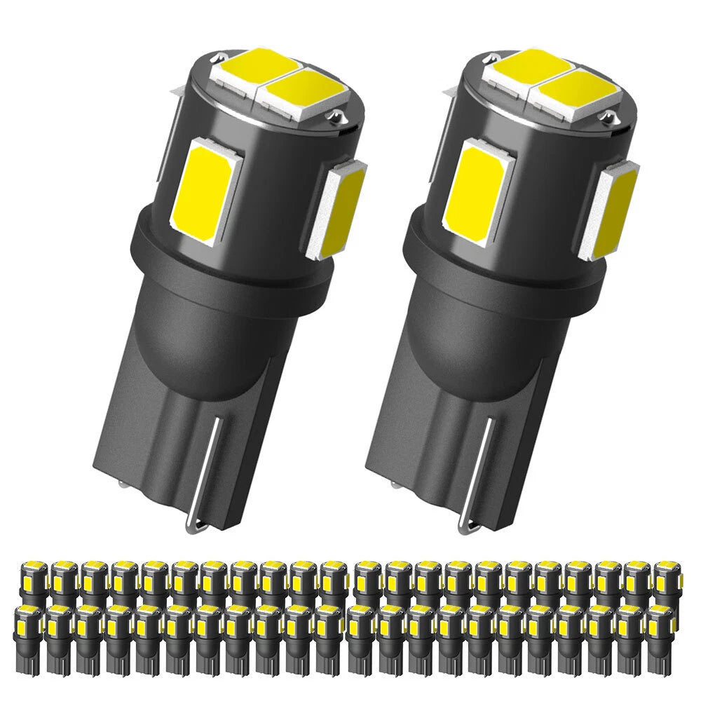 10PCS T10 194 168 6SMD LED Car Wedge Tail Side Parking Light Globe White Canbus