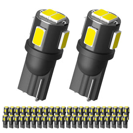 10PCS T10 194 168 6SMD LED Car Wedge Tail Side Parking Light Globe White Canbus