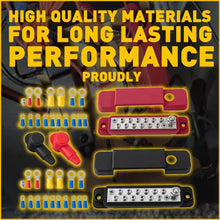 Load image into Gallery viewer, 12 Gang 180A Power Distribution Block Bus Bar Terminal Post Stud 12V Red Black