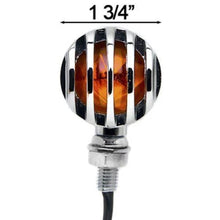 Load image into Gallery viewer, Pair Chrome Grilled Turn Signal Light Indicator Amber Lens Unviersal FOR Harley