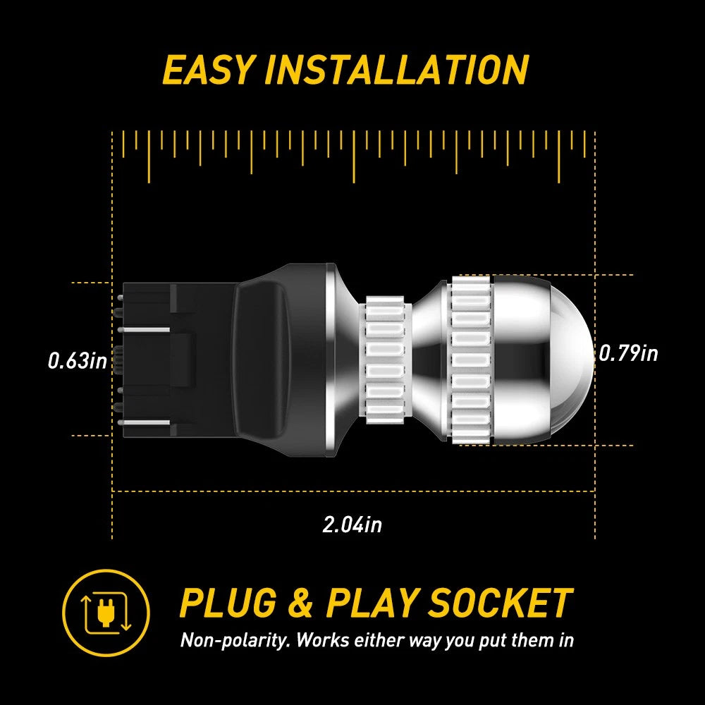 AUXITO 2X T20 7443 7440 LED WHITE RED AMBER BRAKE STOP TAIL LIGHT BULBS GLOBE AU