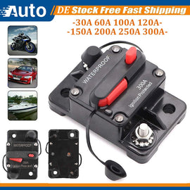 Waterproof Car Circuit Breaker Fuse Reset 120-300A 12V-48V DC Car Boat Auto IP67