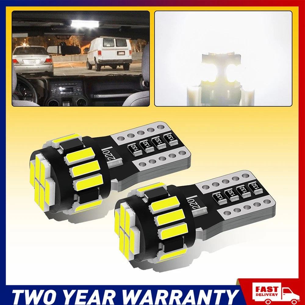 10x T10 Car Bulb LED 18 SMD Xenon White Wedge W5W 501 Side Light Bulbs Globe A