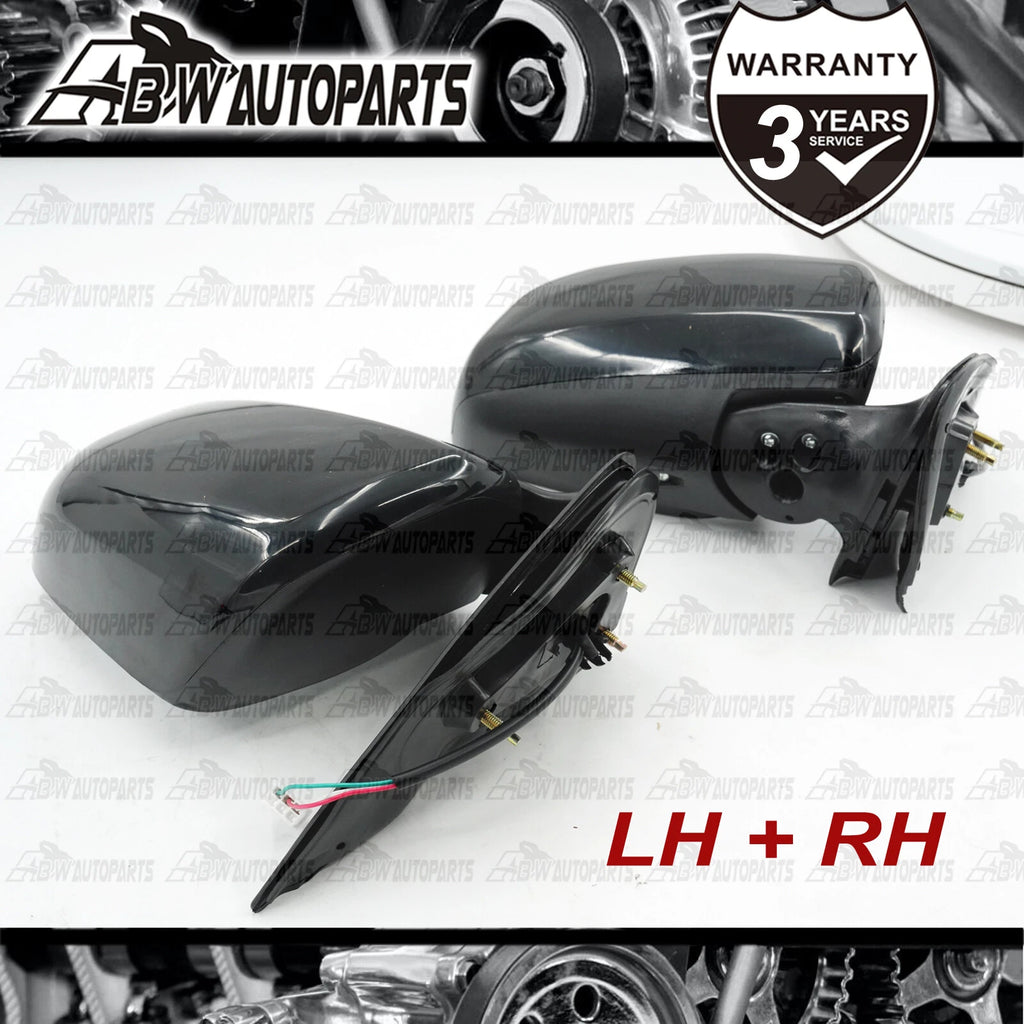 Set / Pair LH+RH Manual Door Mirror Black For Toyota Hilux Ute 2WD & 4WD 05~15