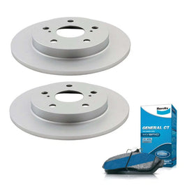 Rear Bendix Brake Pads + Disc Rotors for Toyota Corolla ZRE182 ZRE152R