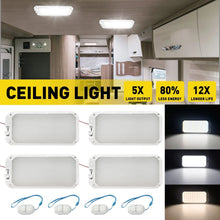 Load image into Gallery viewer, 4x RV Interior LED Ceiling Light Boat Camper Caravan Trailer Double Dome Light Z