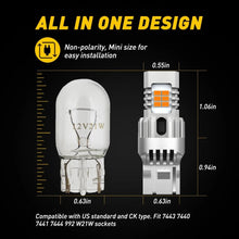 Load image into Gallery viewer, 2x 7443 7440 T20 Amber Yellow 6/24/42/54 SMD LED Bulbs Signal Turn Lights CANBUS