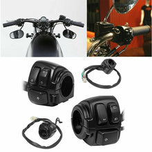 Load image into Gallery viewer, 1" 25mm Handlebar Control Switch Wiring Harness Housing Black For Harley Softail