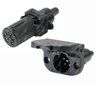 7 Pin Small Round Trailer Plug & Socket Set, Plastic, ADR Approved