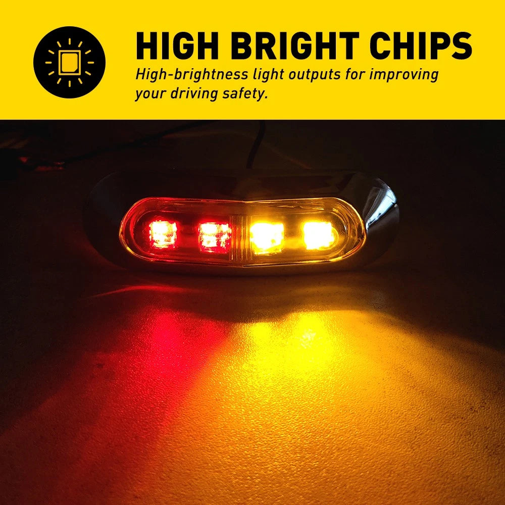 10-30x Red Amber LED Clearance Lights Side Marker Trailer Truck Caravan Lorry