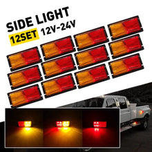 Load image into Gallery viewer, 12X Red Amber 8 LED Clearance Lights Side Marker Lamp Trailer Truck Caravan RV