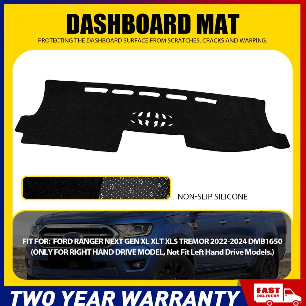 Dash Mat For RANGER NEXT GEN XL XLT XLS TREMOR 22-24 DMB1650 Dashboard Cover A
