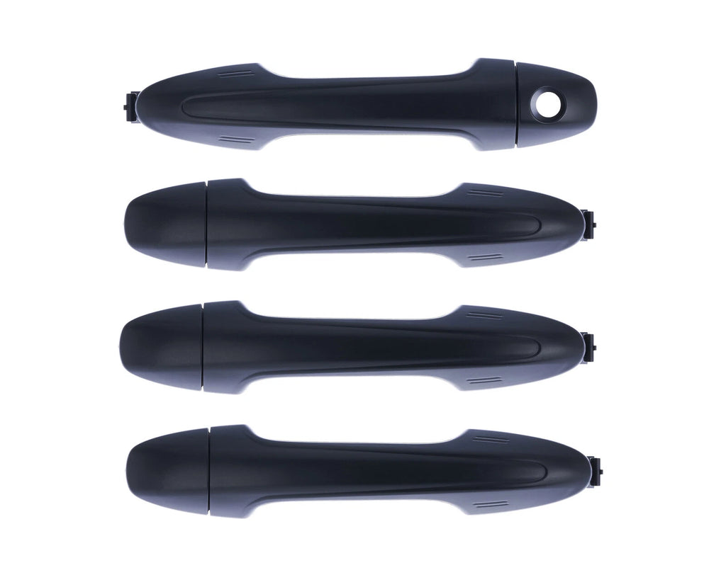 Set 4 FRONT REAR LH + RH Door Handle Outer Smart Key Black for Toyota RAV4 12-19