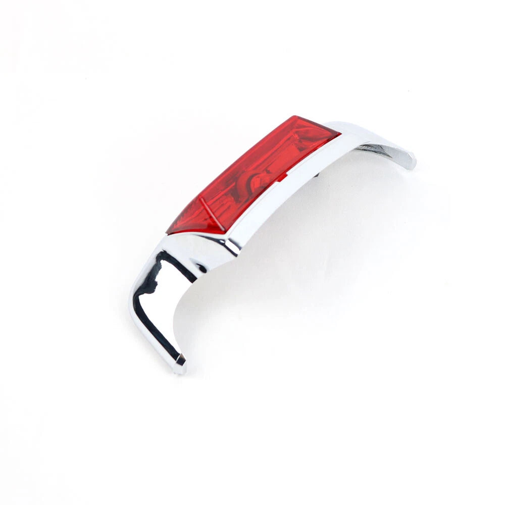 for Harley Touring Softail RED Lens Chorme Plated Rear Fender Tip LED Light ST