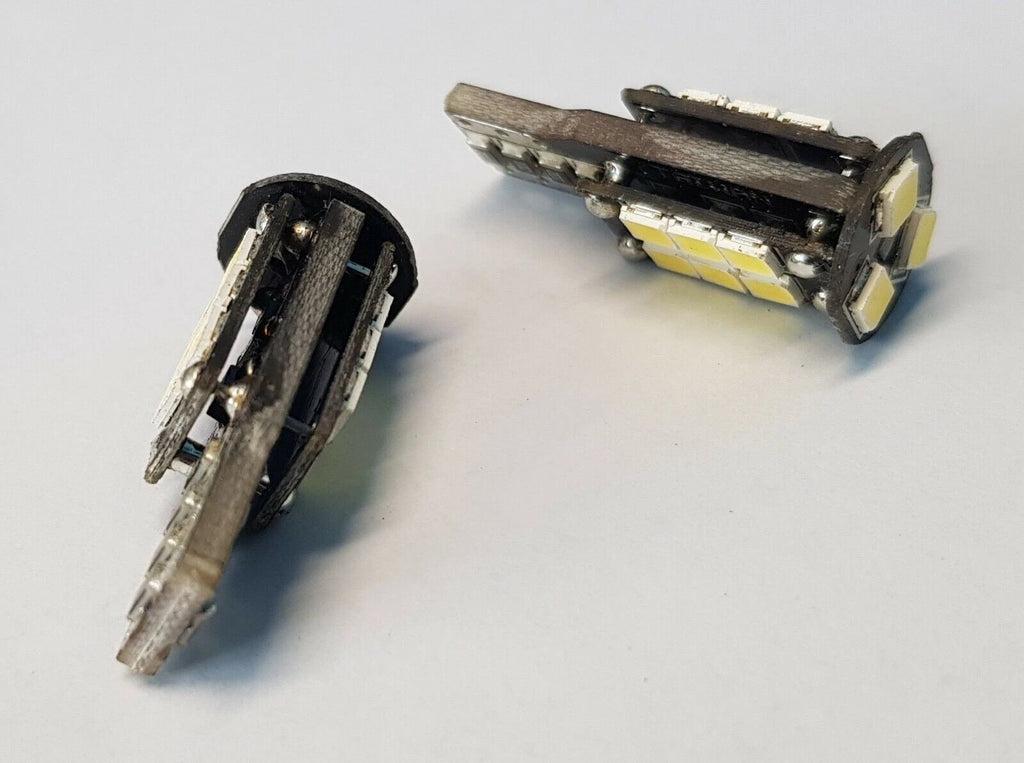 T10 W2.1X9.5D Wedge LED Interior License Park Light Blub Globe 3W 12V 6500K 2pc