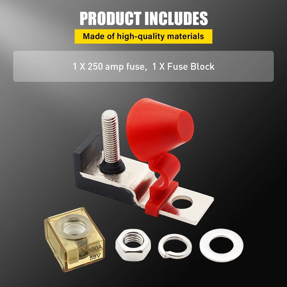 Waterproof 100A 8mm MRBF fuse holder battery terminal mount W/ 1 fuse Univerasl