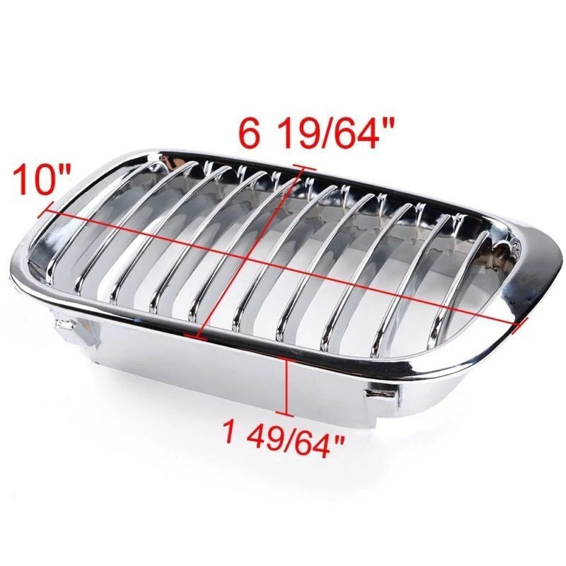 Chrome Front Kidney Mesh Grille Grill For BMW E46 3 Series 4 Door Sedan 98-01