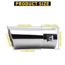 Load image into Gallery viewer, 2x 3.4" Outlet Car Auto Exhaust Tip Slant Cut Stainless Steel Muffler Tail Pipe