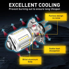 Load image into Gallery viewer, AUXITO 1X H4 9003 LED Headlight Globes Kit 22000LM H/Low Bright Beam Motorcycle