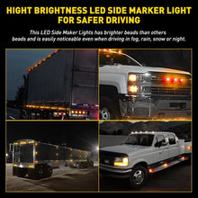 Load image into Gallery viewer, 12PCS Side Marker Lamp Red Amber LED Clearance Lights Indicator 24V Univerasl