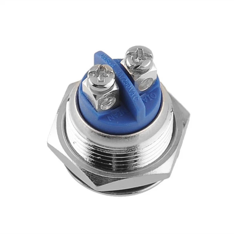 5PCS Waterproof Stainless Steel 16mm Momentary On off Push Buttom Switch Start