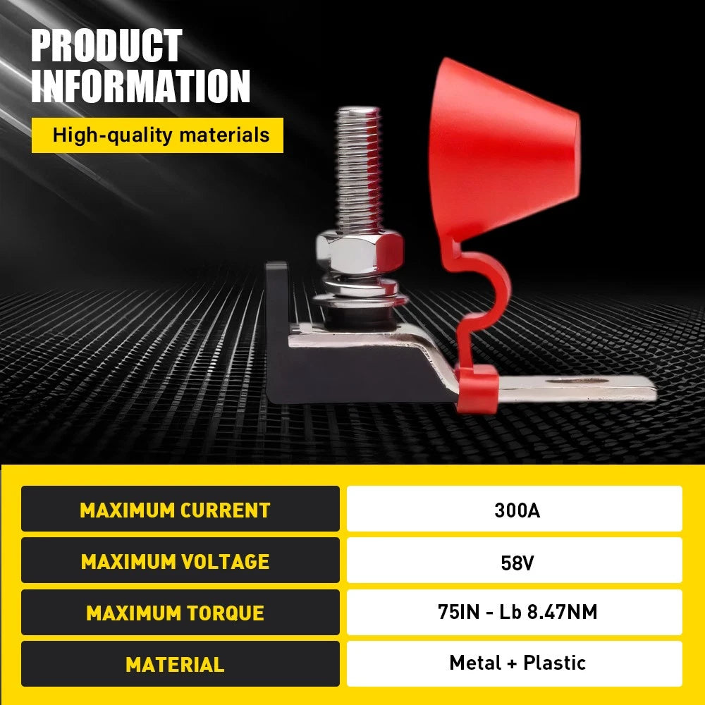 with Single Stud 5/16"(M8) Terminal Mount MRBF Marine Rated Block Fuse Kit 250A