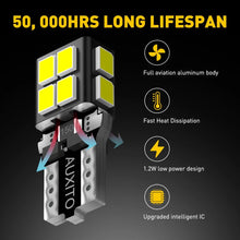 Load image into Gallery viewer, 10PCS T10 White 194 168 W5W Car LED Side Wedge Parker Light Globe Bulbs 2/24SMD