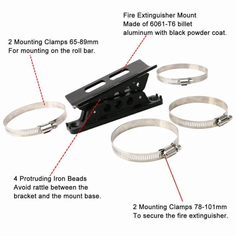 Aluminum Car Adjustable Fire Extinguisher Mount Bracket for Polaris Can Am UTV A