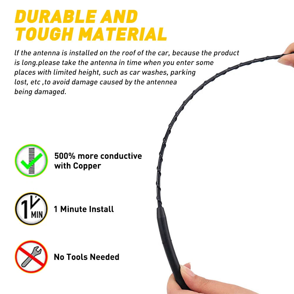 11" Car Antenna Mast Aerial Vehicle Roof A/FM Radio Signal Booster Universal 12V