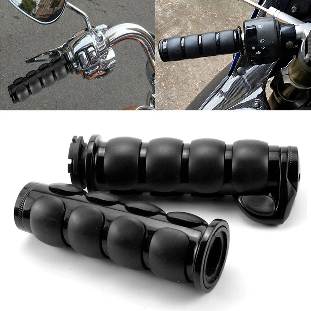 1" Black Handlebar Hand Bar Grips For Harley Sportster Road King Electra Glide S