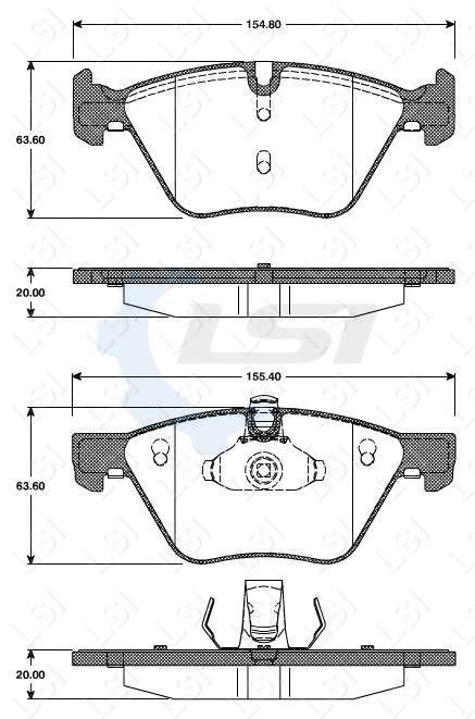 Front European Brake Pads with Sensor and Disc Rotors set for BMW 525i E60 03-08