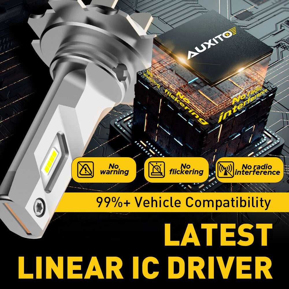 AUXITO 2x H7 LED Headlight Globes Kit Lamp Car Bulbs High Low Beam White 22000LM