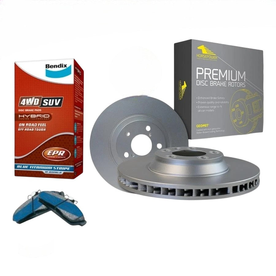 Front Bendix Brake Pads and Rotors for Mitsubishi PAJERO NH NJ NK 91-97