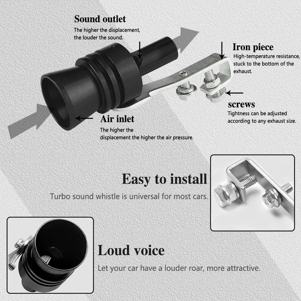 2X Car Auto Turbo Exhaust Tail Whistler Sounder Whistle Muffler Pipe Simulator
