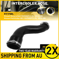 2x Turbo Intercooler Cold Side Hoses for Nissan Navara D40 / Pathfinder R51