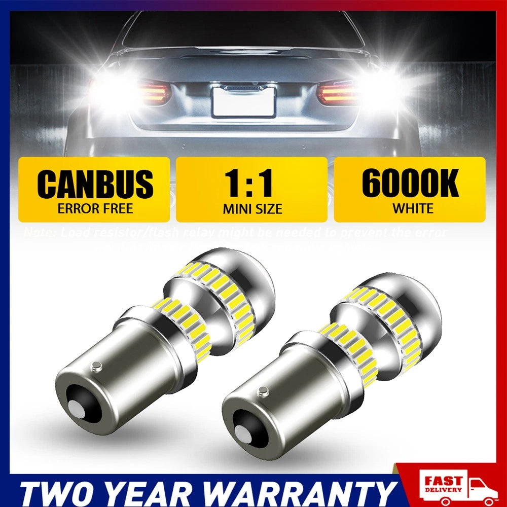 2X BA15S 1156 REVERSE CAR GLOBE LED BRAKE TURN STOP TAIL LIGHT BULB WHITE A