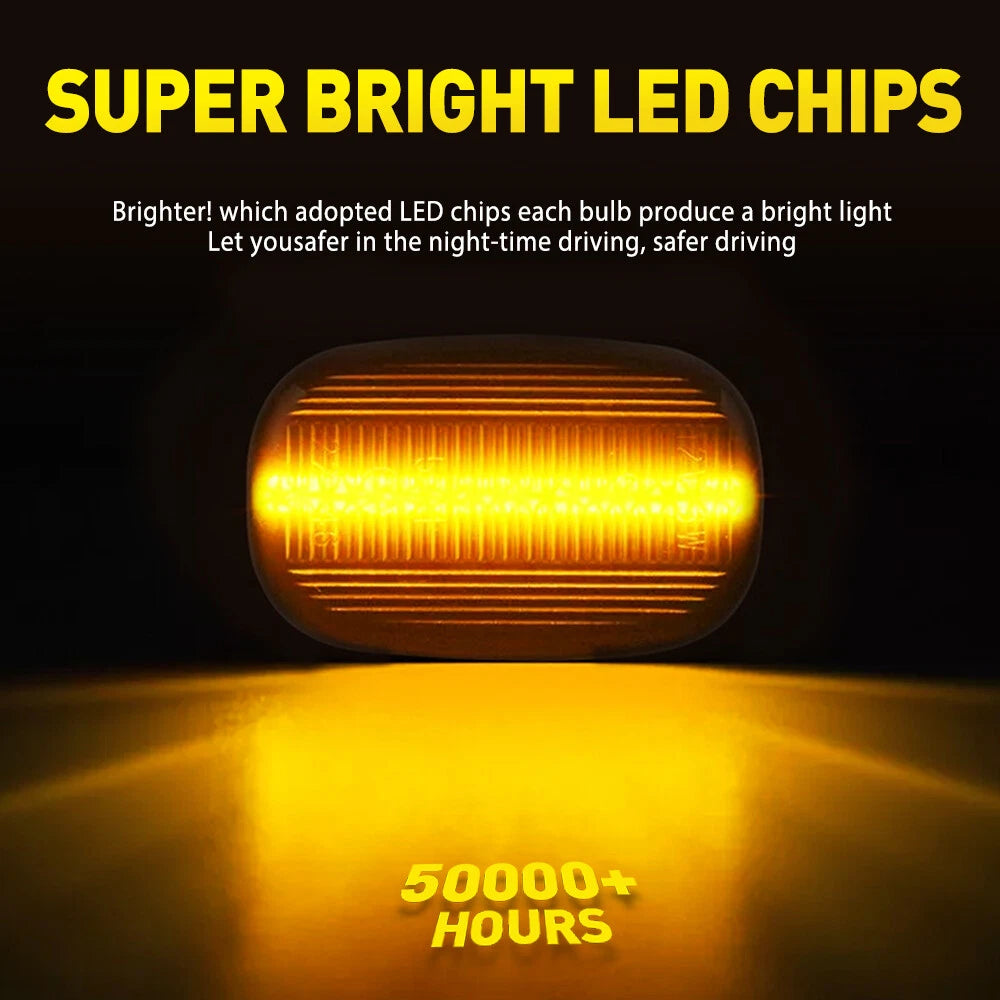 Pair Flowing LED Side Lights Indicator Repeater For Toyota Hilux Corolla Lexus