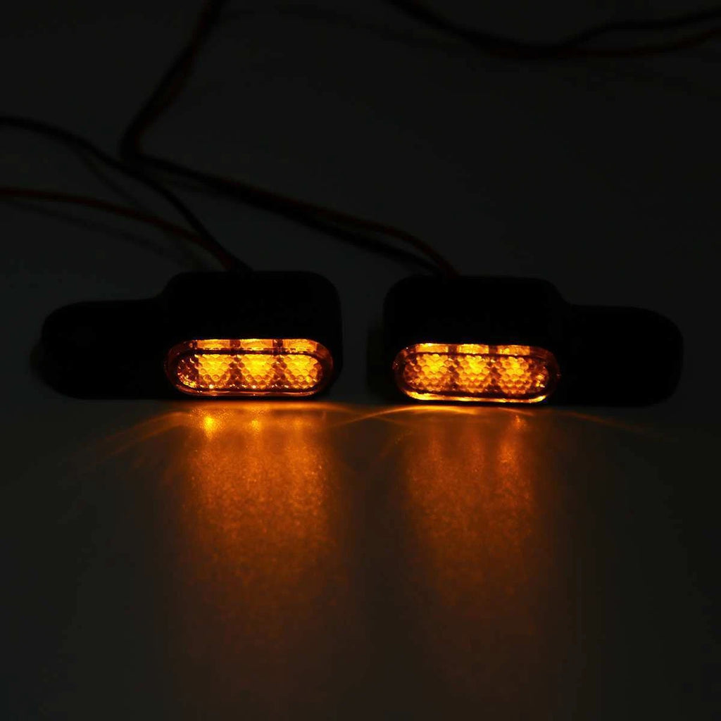 12V 3LED Mini Motorcycle Front Rear Turn Signals Indicator Blinker Light Lamp ST