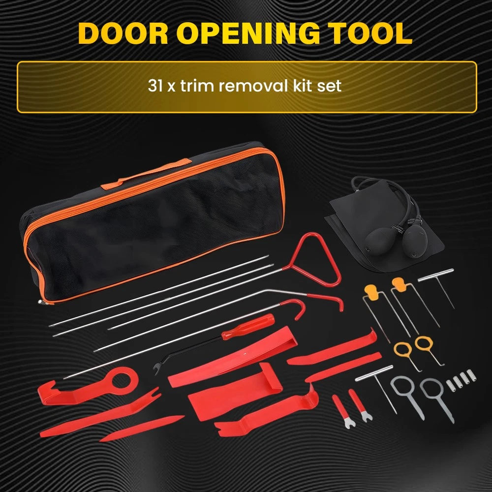 31pcs Unlock Emergency Car Door Opening Roadside Tool Kit Air Wedge Pump Bag