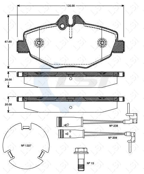 Front Brake Pad + Disc Rotor for Mercedes Benz E200 E240 E280 E320 W211 wo sport