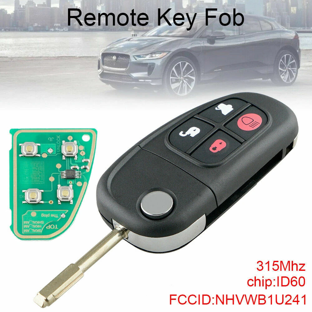 4 Button Car Remote Key Fob 315Mhz for Jaguar X type S type XJ8 01-08 NHVWB1U241