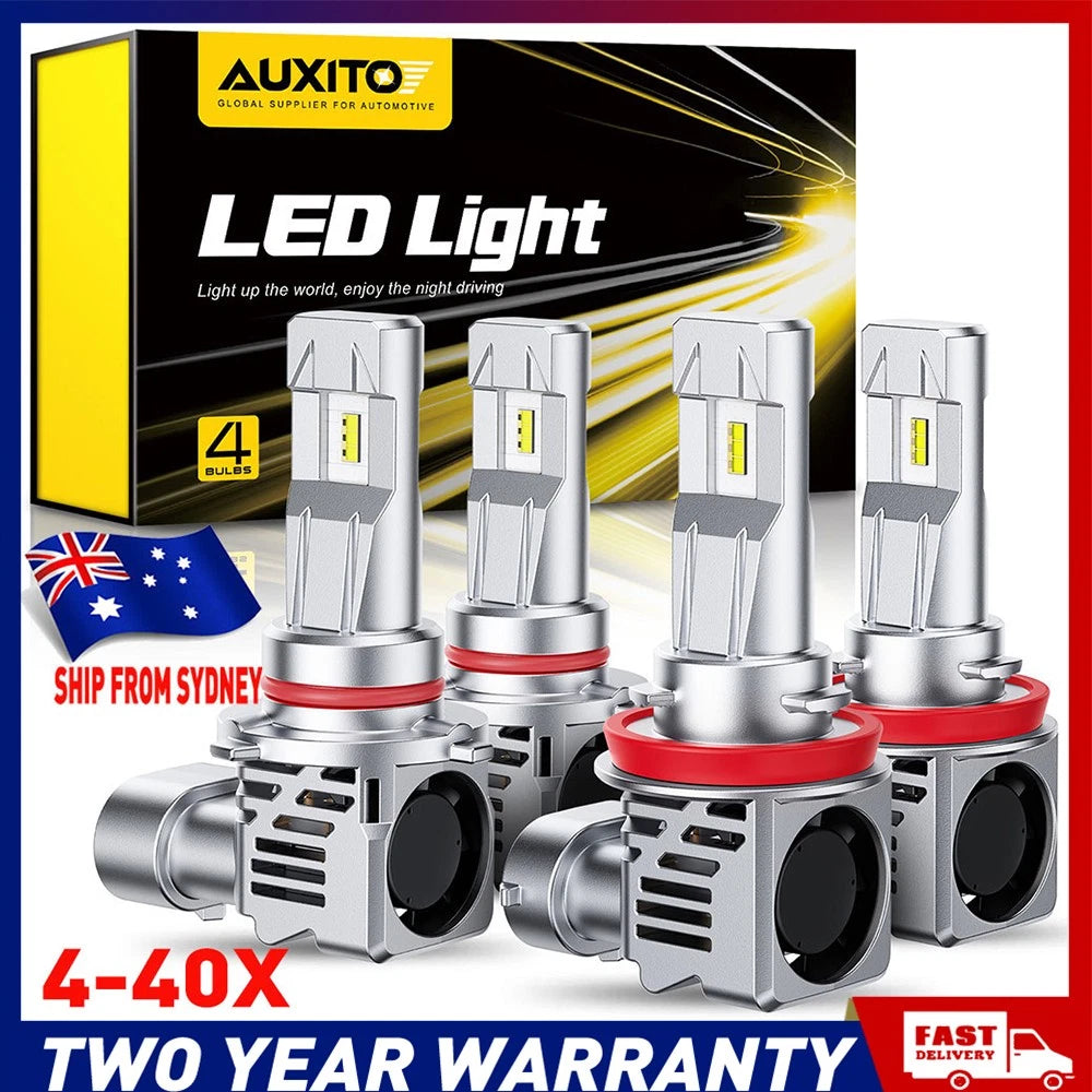 4-40x 12V 9005 HB3 H8 H9 H11 LED Headlight 70W 18000LM Globes Car Bulb Hi Low A