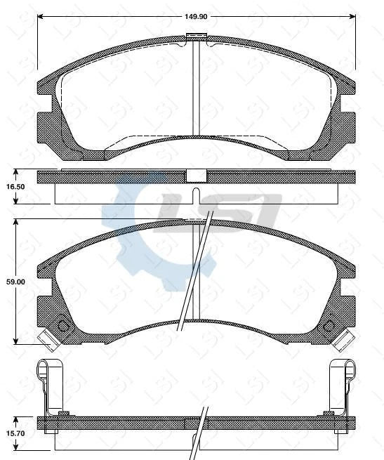 Front Brake Pad and 314mm Disc Rotors for Mitsubishi PAJERO NL NJ NK 97-00