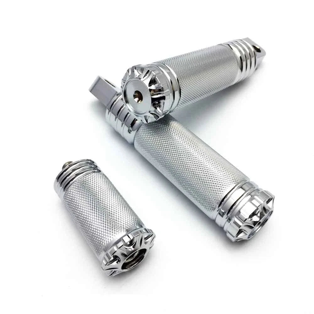 Chrome CNC 1 inch foot pegs and shifter peg for Harley Sportster XL883 1200 V-Rod Dyna