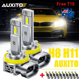2X H8 H9 H11 LED Headlight Globe Bulbs Kit High/Low Beam Bright White AUXITO