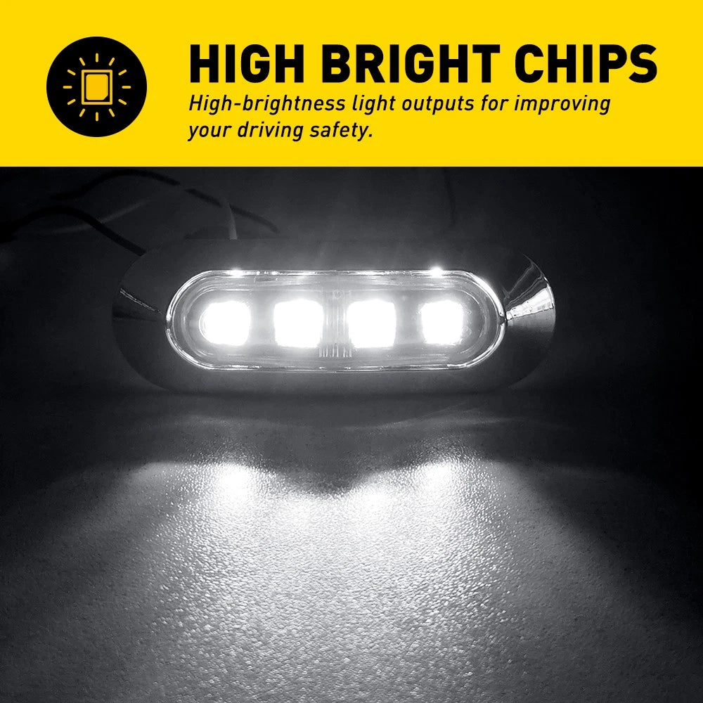 10-100X White LED Clearance Lights Side Marker Lamp Trailer Truck Caravan. A