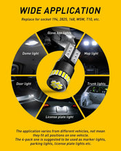 Load image into Gallery viewer, 10x Canbus White 194 168 T10 LED Car Side Wedge Parker Light Globe Bulbs Globes