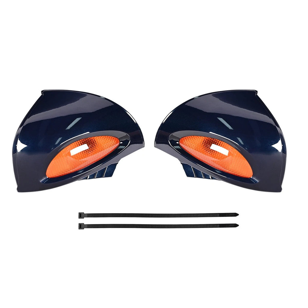 Dark Blue Rear View Mirrors Amber Turn Signals For BMW R1100RT R1100RTP R1150RT